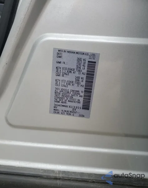 2013 Nissan Pathfinder S z USA, uszkodzony, nr VIN 5N1AR2MM6DC613355